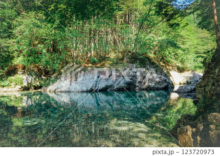 <長野>阿寺渓谷 狸ヶ淵 <長野>阿寺渓谷 狸ヶ淵 123720973