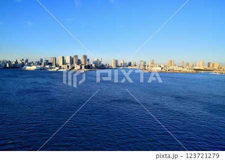 レインボーブリッジから見る晴海埠頭 築地市場方面 123721279