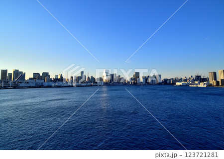 レインボーブリッジから見る晴海埠頭 築地市場方面 123721281