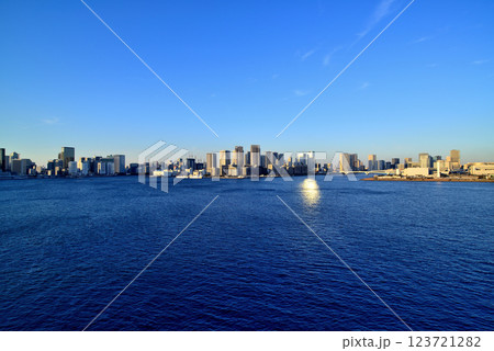 レインボーブリッジから見る晴海埠頭 築地市場方面 123721282