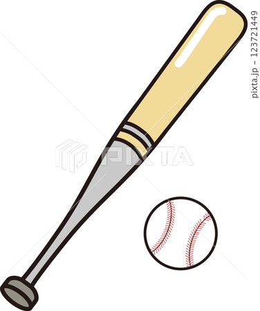 バットと白球_野球イラスト 123721449