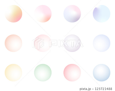 丸いカラフルのアイコンセット 丸いカラフルのアイコンセット 123721488