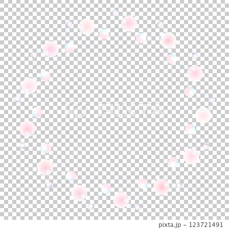 ふわふわピンクのかわいいフレーム 123721491