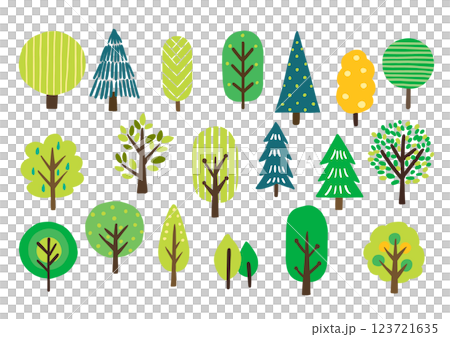 A set of various hand-drawn Scandinavian-style wood elements A set of various hand-drawn Scandinavian-style wood elements 123721635