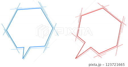 台詞や説明を記入する吹き出しの素材イラスト 123721665