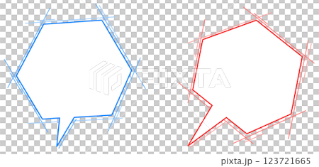 台詞や説明を記入する吹き出しの素材イラスト 123721665