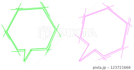 台詞や説明を記入する吹き出しの素材イラスト 123721666