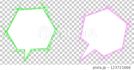 台詞や説明を記入する吹き出しの素材イラスト 123721666