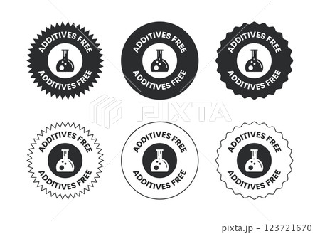 Additives free icon design illustration. No additives symbol for food packaging 123721670