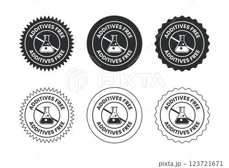 Additives free icon design illustration. No additives symbol for food packaging 123721671