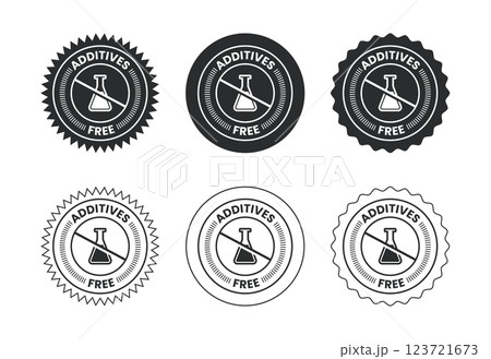 Additives free icon design illustration. No additives symbol for food packaging 123721673