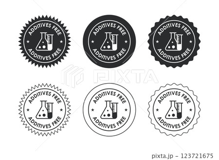 Additives free icon design illustration. No additives symbol for food packaging 123721675