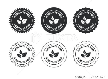 Additives free icon design illustration. No additives symbol for food packaging 123721676