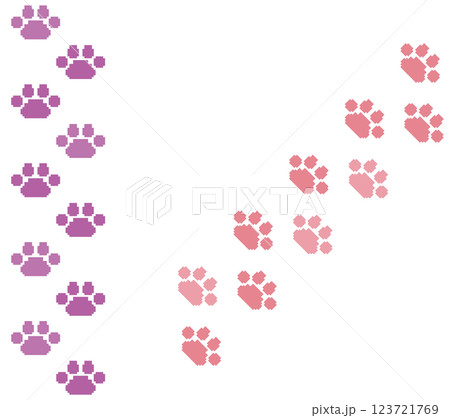 かわいいペットの犬や猫が歩いた動物の肉球イラスト かわいいペットの犬や猫が歩いた動物の肉球イラスト 123721769