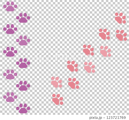 Cute pet dog or cat walking animal paw illustration 123721769