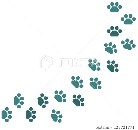 かわいいペットの犬や猫が歩いた動物の肉球イラスト かわいいペットの犬や猫が歩いた動物の肉球イラスト 123721771