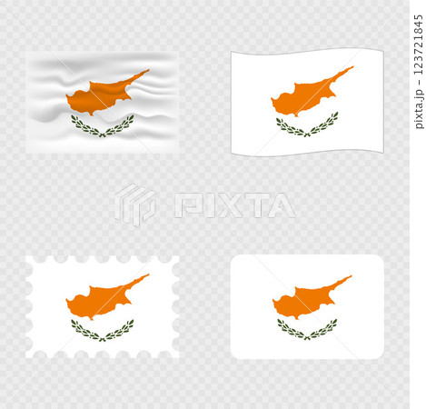 Cyprus national flag in four different styles. Cyprus national flag in four different styles. 123721845