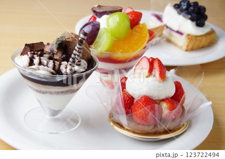 フルーツケーキがいっぱい フルーツケーキがいっぱい 123722494
