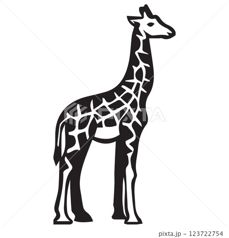 Giraffe silhouette editable vector illustration 123722754