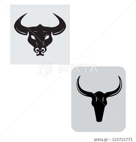 Strong bull icon isolated on white background. 123722771
