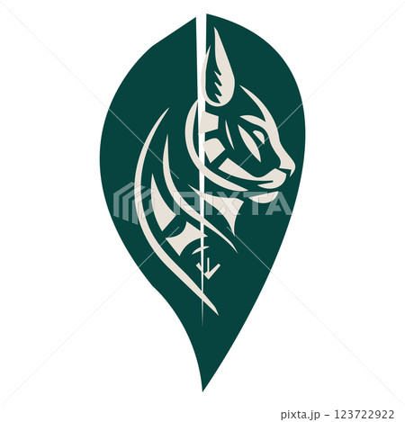 Minimalist modern cat logo. Tricky cat icon. Simple cat vector icon. 123722922