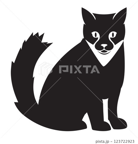 Minimalist modern cat logo. Tricky cat icon. Simple cat vector icon. 123722923