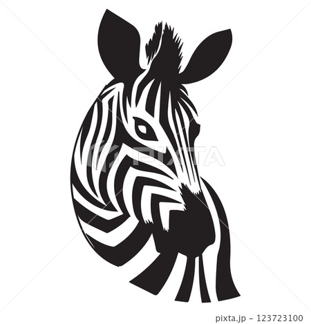 Zebra animal illustration, nature conservation vector black and white stripes Vector illustration 123723100