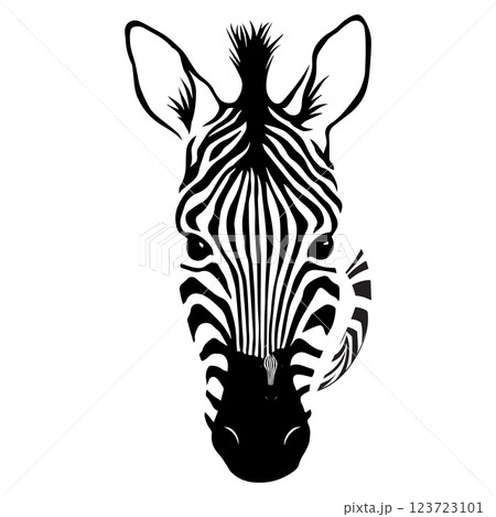 Zebra animal illustration, nature conservation vector black and white stripes Vector illustration 123723101