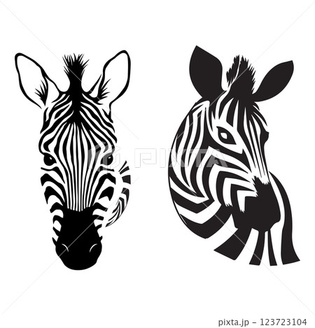 Zebra animal illustration, nature conservation vector black and white stripes Vector illustration 123723104