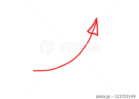 手描きの赤い細い矢印 手描きの赤い細い矢印 123723149