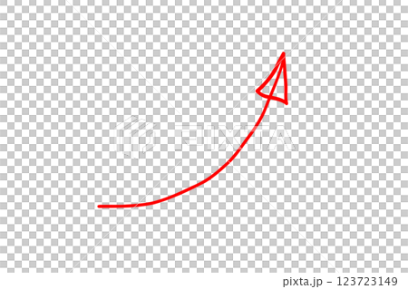 手描きの赤い細い矢印 手描きの赤い細い矢印 123723149