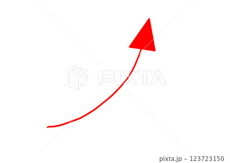 手描きの赤い細い矢印 手描きの赤い細い矢印 123723150
