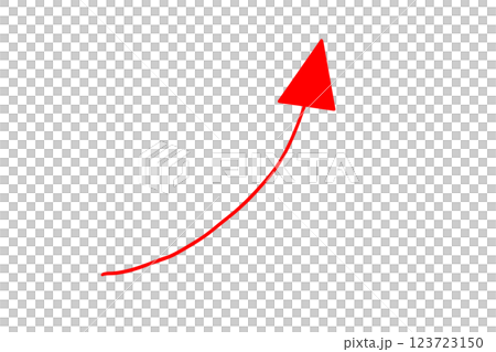 手描きの赤い細い矢印 手描きの赤い細い矢印 123723150