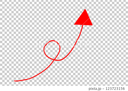一回転している手描きの赤い細い矢印 一回転している手描きの赤い細い矢印 123723156