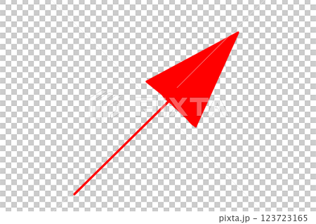 手繪細紅色箭頭 123723165