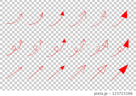 一組手繪紅色箭頭 123723166