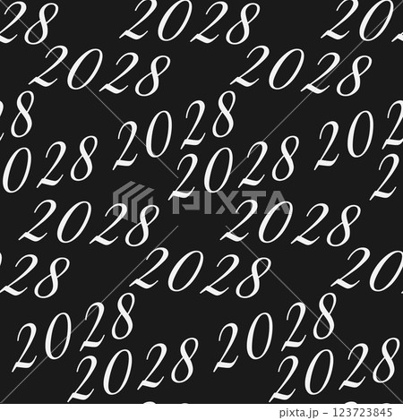 2028 New Year date Seamless pattern on dark background. Holiday Minimalistic Background Texture idea 2028 New Year date Seamless pattern on dark background. Holiday Minimalistic Background Texture idea 123723845
