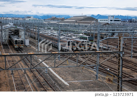 新前橋駅に隣接する高崎車両センター 新前橋駅に隣接する高崎車両センター 123723971
