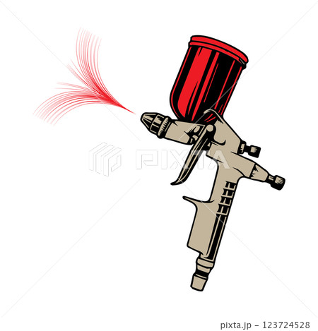 Illustration design spray gun for element design. Vector illustration 123724528