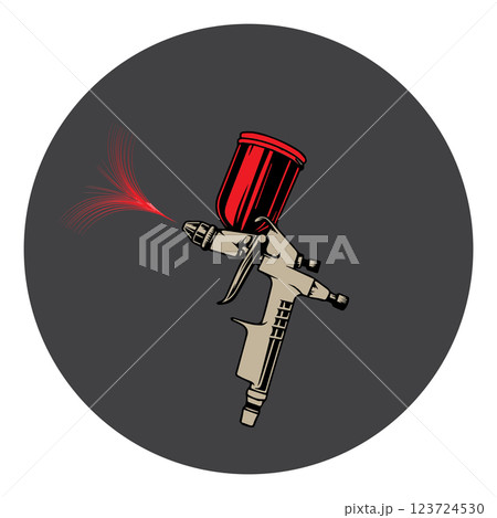 Illustration design spray gun for element design. Vector illustration 123724530