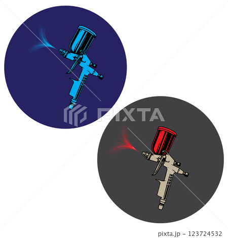 Illustration design spray gun for element design. Vector illustration 123724532