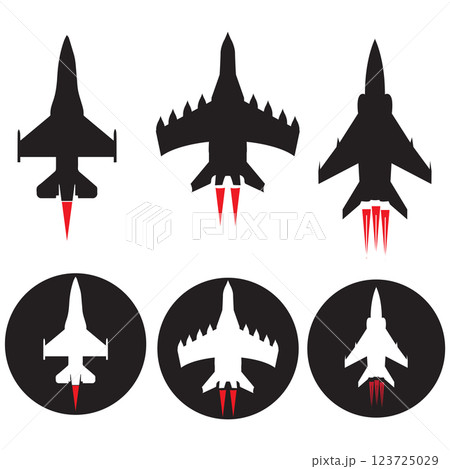 fighter plane icon vectors illustration symbol design 123725029