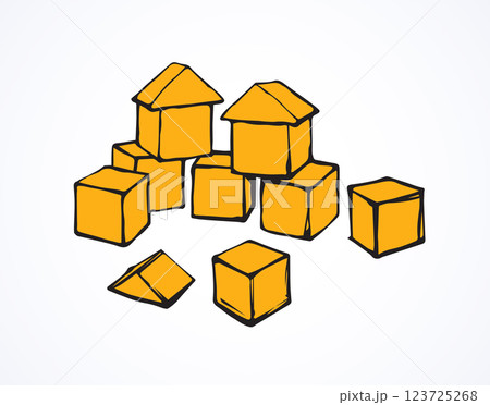 Children's cubes. Vector drawing 123725268