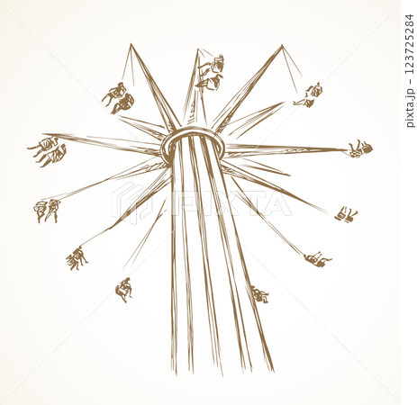 Carousel. Vector drawing 123725284