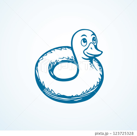 Inflatable swimming ring. Vector drawing 123725328