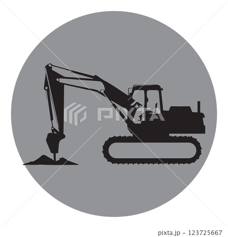 Excavator heavy equipment vehicle icon 123725667
