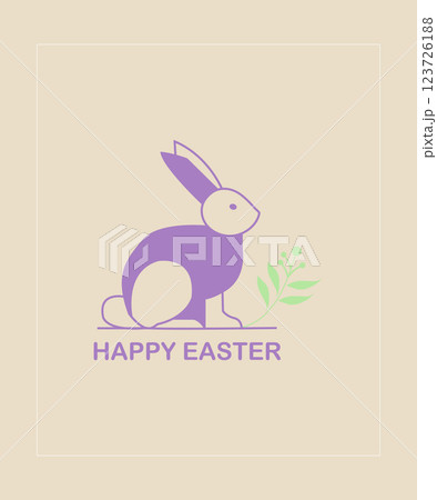 Vector Illustration of a Minimalist Bunny for Happy Easter 123726188
