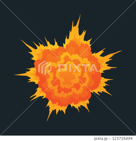 Explosion animation. Animation for game of the explosion effect. Cartoon animation for game. Exploding effect. Hand drawn vector illustration Explosion animation. Animation for game of the explosion effect. Cartoon animation for game. Exploding effect. Hand drawn vector illustration 123726894