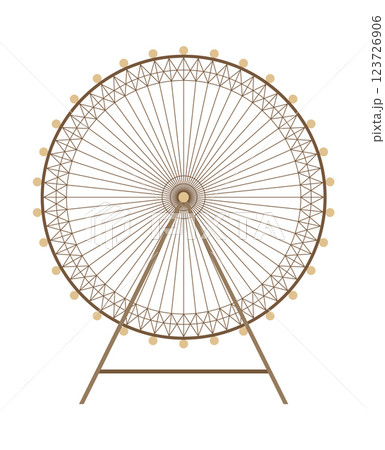 Great Britain tourist attraction, London Eye. Welcome to England or world famous UK symbol. London sight which attract tourists. Vector cartoon illustration 123726906