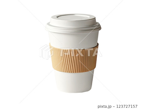 Generic paper cup with plastic lid, front view. Coffee to go, mock up Generic paper cup with plastic lid, front view. Coffee to go, mock up 123727157
